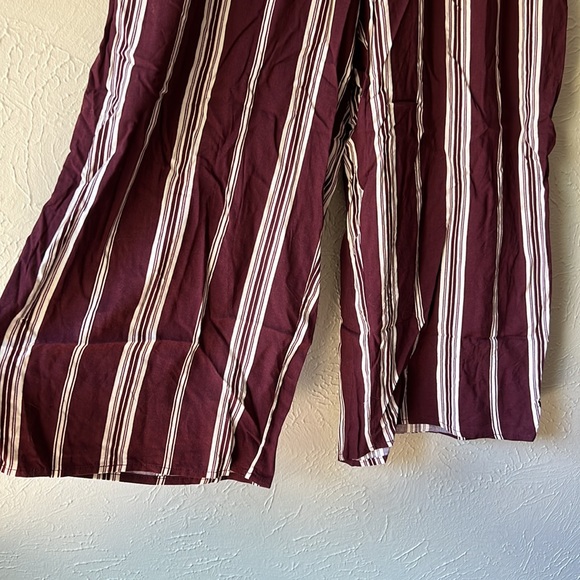 Wild fable burgundy vertical stripe ankle length pants - Picture 2 of 5
